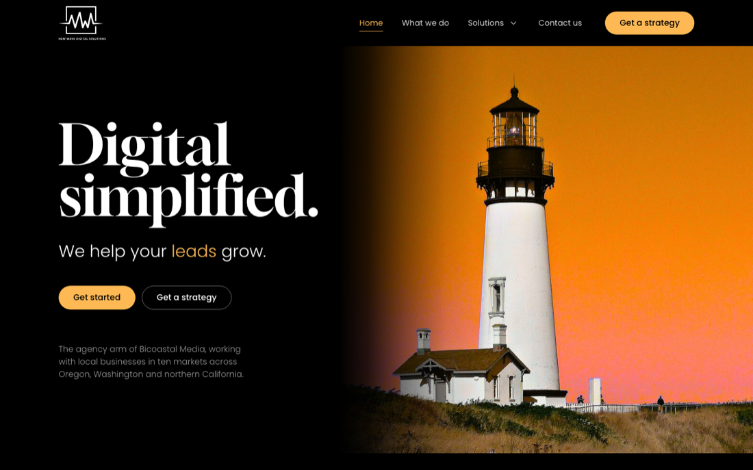 Screenshot of the Lighthouse home page