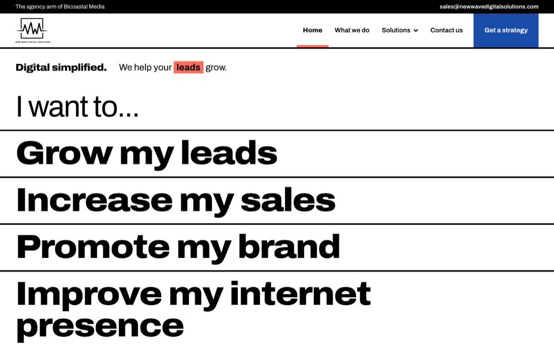 Screenshot of the Index home page